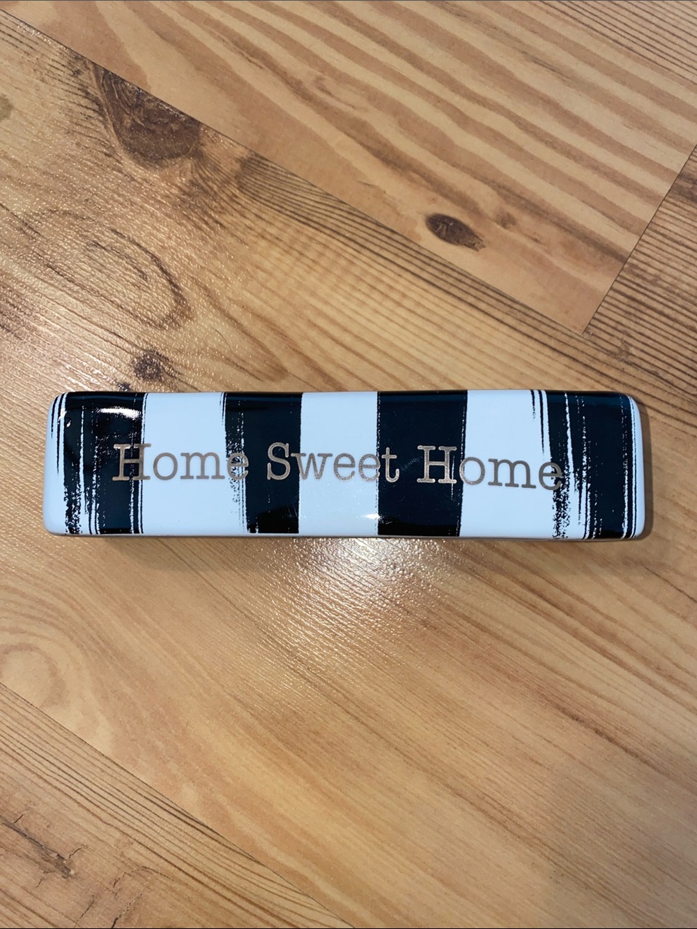 Hobby Lobby Home Sweet Home Table Accent - Black and White Stripes